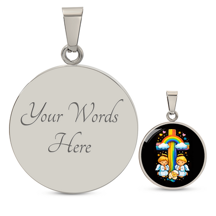 Angels & Lamb Circle Necklace – Christian Gift for Kids