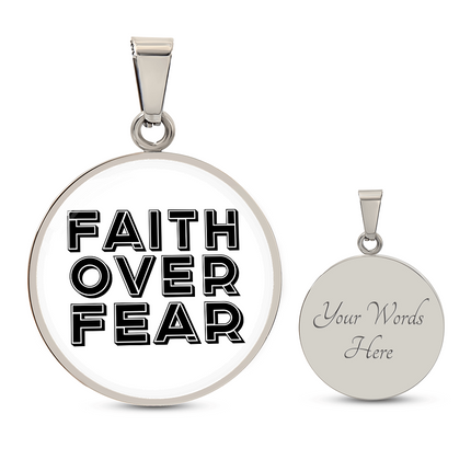 Faith Over Fear Circle Necklace – Christian Gift for Women