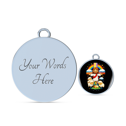 Jesus With the Sheep Circle Bangle – Christian Gift for Kids