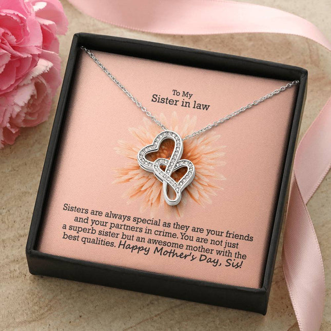 Christian heart necklace with "Hearts forever linked" message — modern Mother's Day gift for mom, in luxury gift box
