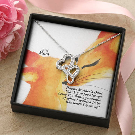 Christian heart necklace with "PJC-Mother-15" message — modern Mother's Day gift for mom, in luxury gift box