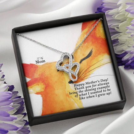 PJC-Mother-15 | Christian Heart-to-Heart Pendant Necklace | Mother's Day Gift for Mom | Faith Gift