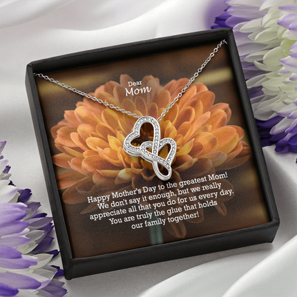 Dear Mom | Christian Heart-to-Heart Pendant Necklace | Mother's Day Gift for Mom | Faith Gift