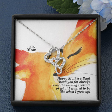 PJC-Mother-15 | Christian Heart-to-Heart Pendant Necklace | Mother's Day Gift for Mom | Faith Gift
