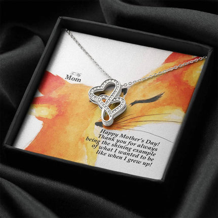 PJC-Mother-15 | Christian Heart-to-Heart Pendant Necklace | Mother's Day Gift for Mom | Faith Gift
