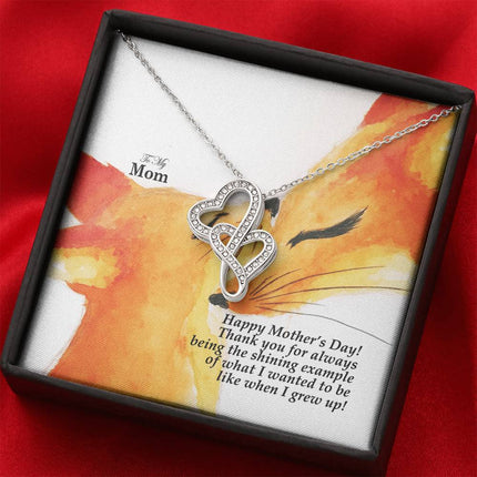 PJC-Mother-15 | Christian Heart-to-Heart Pendant Necklace | Mother's Day Gift for Mom | Faith Gift