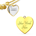 18k Yellow Gold Finish Heart Pendant Bangle / Yes