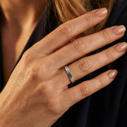 Courageous Cross Mother's Ring – Engravable Christian Gift for Mom