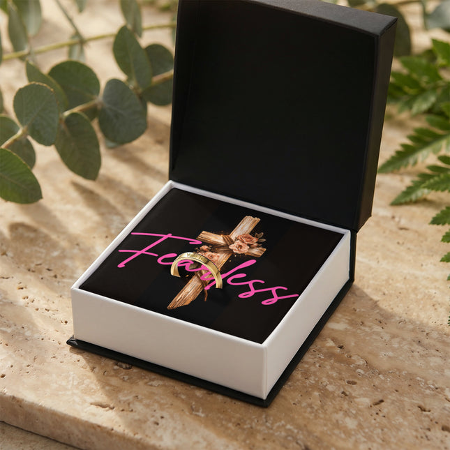 Fearless Cross Engravable Mother's Ring – Christian Gift for Mom