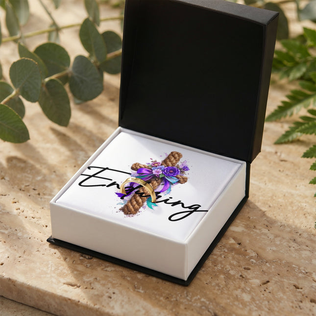 Enduring Cross Engravable Mother's Ring – Christian Gift for Mom
