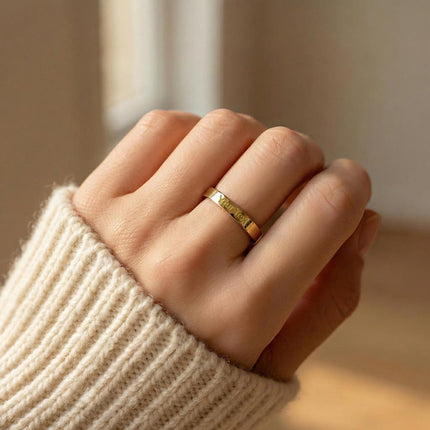 Empowered Cross Engravable Mother's Ring – Christian Gift for Mom