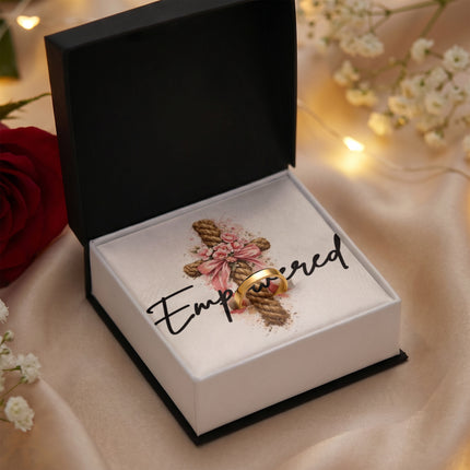 Empowered Cross Engravable Mother's Ring – Christian Gift for Mom
