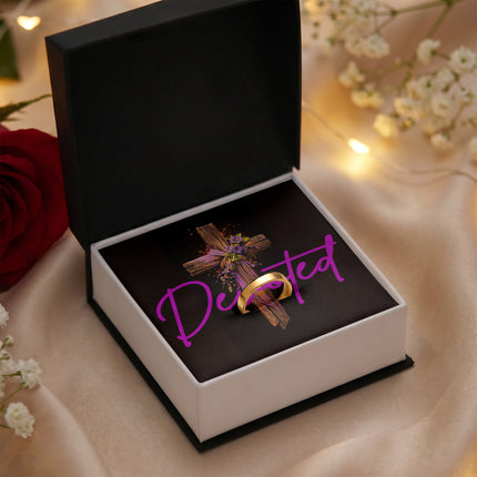 Devoted Cross Engravable Mother's Ring – Christian Gift for Mom
