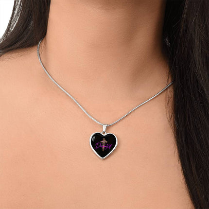 Inspiring Heart Cross Graphic Heart Necklace – Christian Gift for Women
