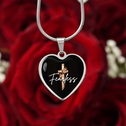 Inspiring Heart Cross Graphic Heart Necklace – Christian Gift for Women