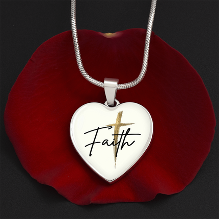 Faith Cross Gold Christian Heart Necklace | Luxury Pendant Gift