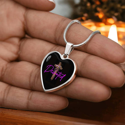 Inspiring Heart Cross Graphic Heart Necklace – Christian Gift for Women