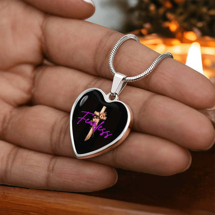 Inspiring Heart Cross Graphic Heart Necklace – Christian Gift for Women