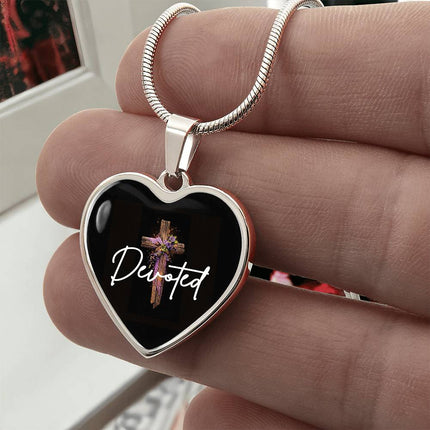 Inspiring Heart Cross Graphic Heart Necklace – Christian Gift for Women