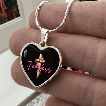 Inspiring Heart Cross Graphic Heart Necklace – Christian Gift for Women