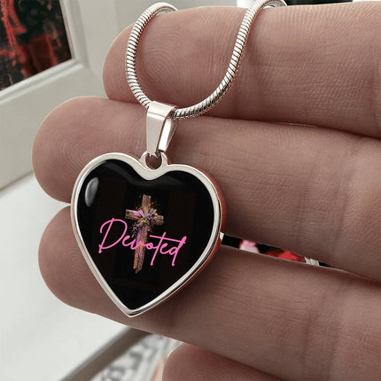 Inspiring Heart Cross Graphic Heart Necklace – Christian Gift for Women