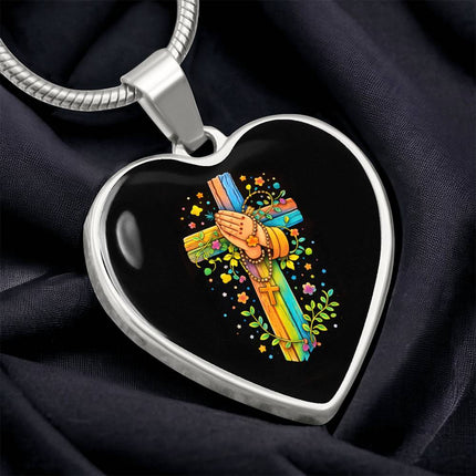 Praying Hands Heart Necklace – Christian Gift for Kids