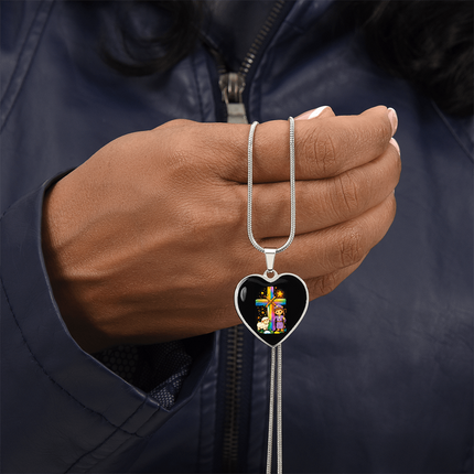 Little Shepherd & Lamb Heart Necklace – Christian Gift for Kids