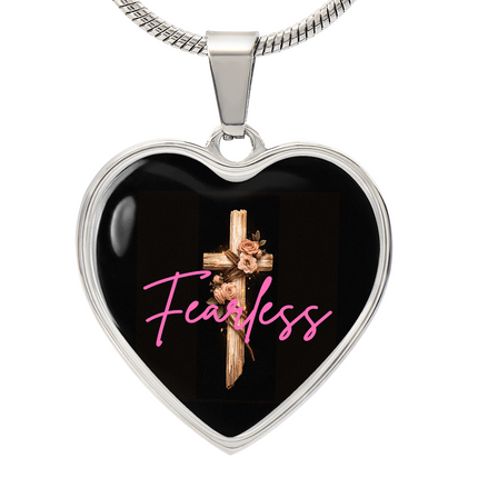 Inspiring Heart Cross Graphic Heart Necklace – Christian Gift for Women