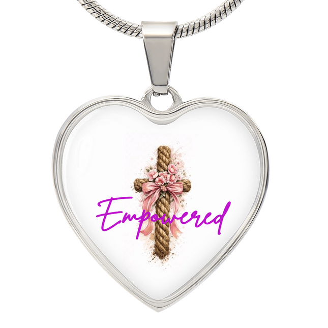 Faith Over Fear Heart Pendant Necklace – Christian Gift for Women