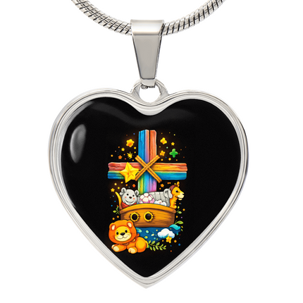 Noah's Ark Heart Necklace – Christian Gift for Kids