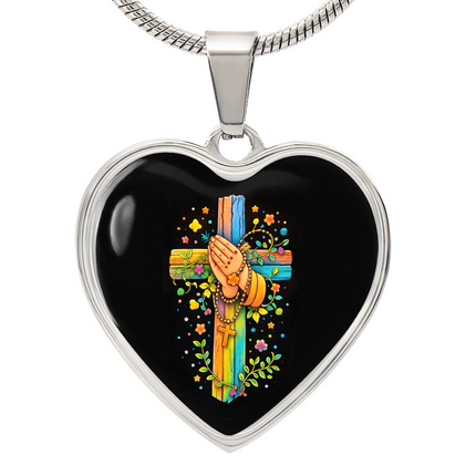 Praying Hands Heart Necklace – Christian Gift for Kids