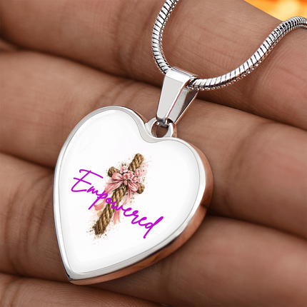 Faith Over Fear Heart Pendant Necklace – Christian Gift for Women