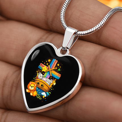 Noah's Ark Heart Necklace – Christian Gift for Kids