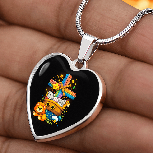 Noah's Ark Heart Necklace – Christian Gift for Kids