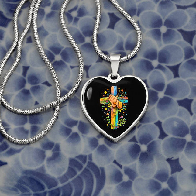 Praying Hands Heart Necklace – Christian Gift for Kids