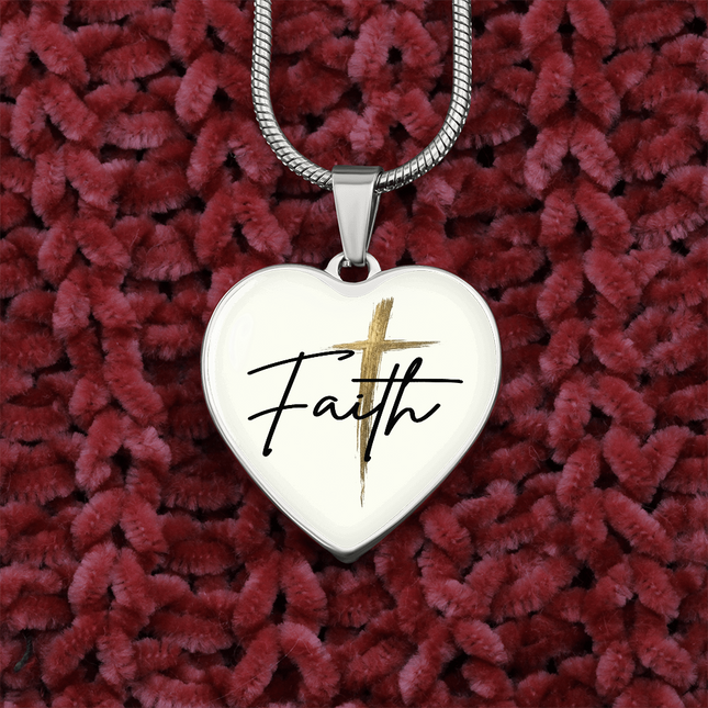 Faith Cross Gold Christian Heart Necklace | Luxury Pendant Gift