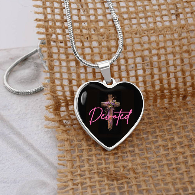 Inspiring Heart Cross Graphic Heart Necklace – Christian Gift for Women