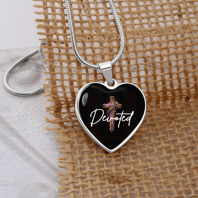 Inspiring Heart Cross Graphic Heart Necklace – Christian Gift for Women