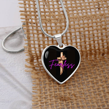 Inspiring Heart Cross Graphic Heart Necklace – Christian Gift for Women