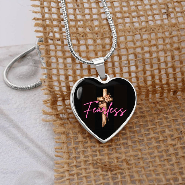 Inspiring Heart Cross Graphic Heart Necklace – Christian Gift for Women