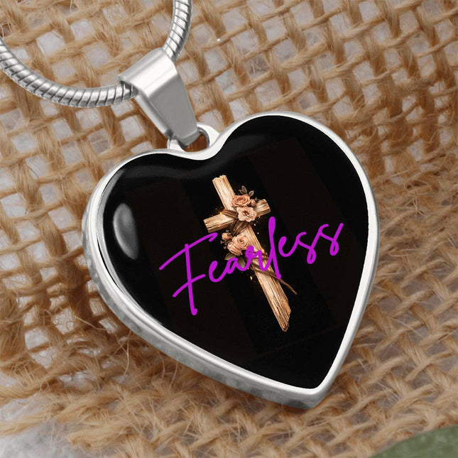 Inspiring Heart Cross Graphic Heart Necklace – Christian Gift for Women