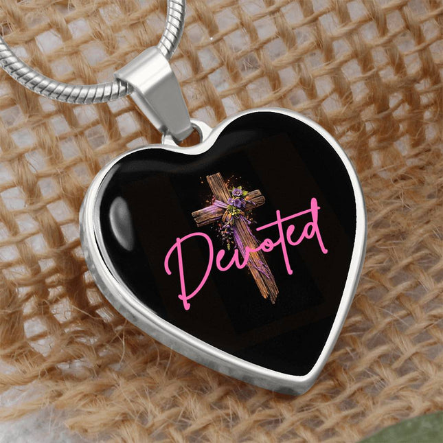 Inspiring Heart Cross Graphic Heart Necklace – Christian Gift for Women