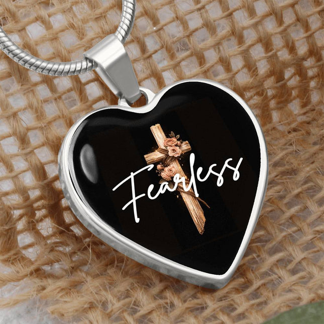 Inspiring Heart Cross Graphic Heart Necklace – Christian Gift for Women