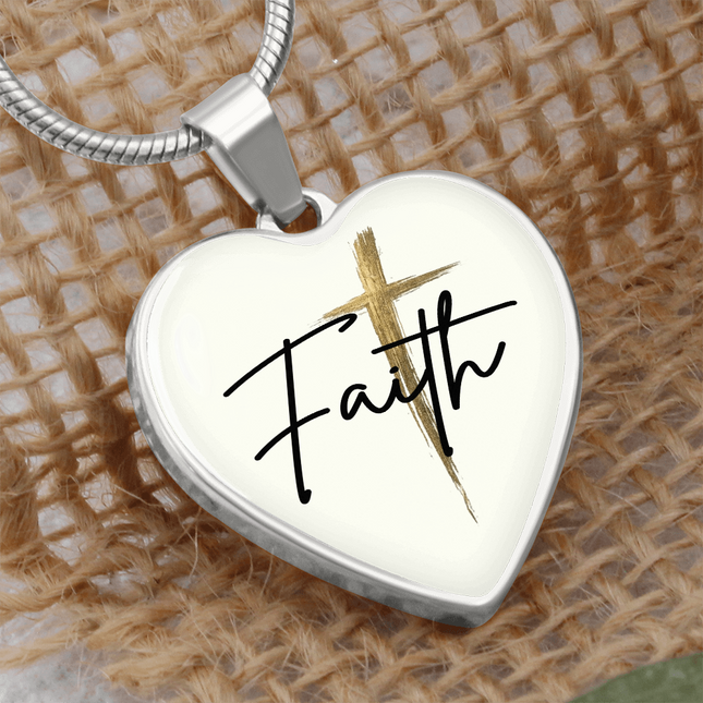 Faith Cross Gold Christian Heart Necklace | Luxury Pendant Gift