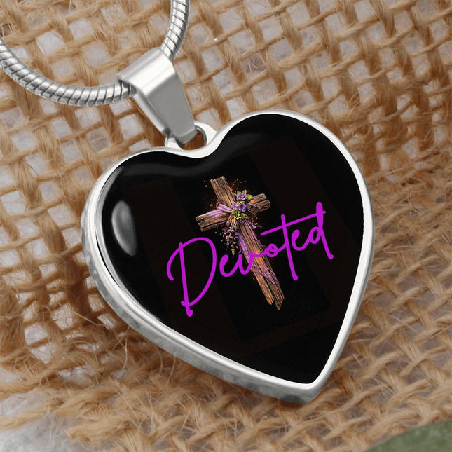 Inspiring Heart Cross Graphic Heart Necklace – Christian Gift for Women