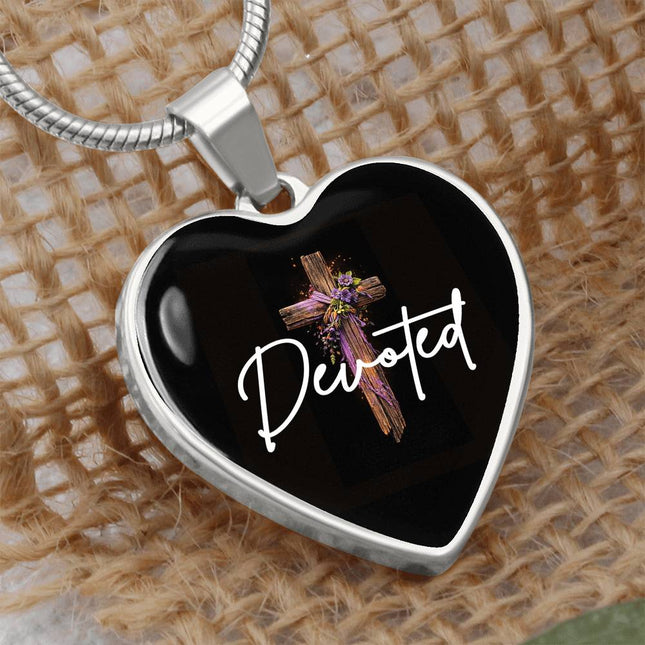 Inspiring Heart Cross Graphic Heart Necklace – Christian Gift for Women