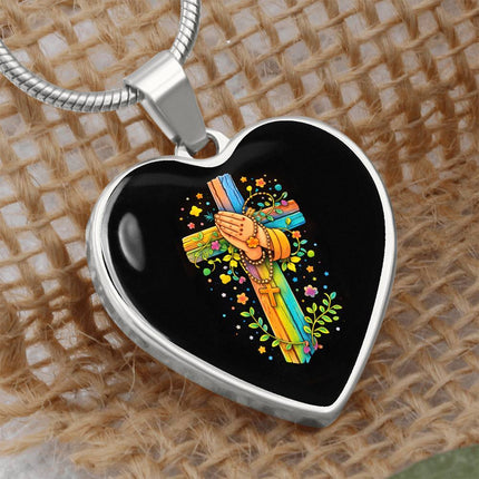 Praying Hands Heart Necklace – Christian Gift for Kids