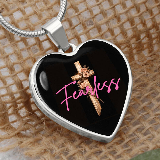 Inspiring Heart Cross Graphic Heart Necklace – Christian Gift for Women
