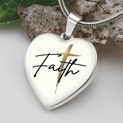Faith Cross Gold Christian Heart Necklace | Luxury Pendant Gift