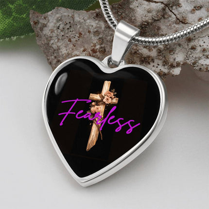 Inspiring Heart Cross Graphic Heart Necklace – Christian Gift for Women